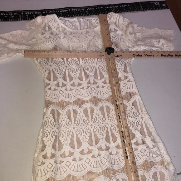 XXXI ROMANTIC Size 2 or small ivory lace dress nude lining NWT - Picture 5 of 15